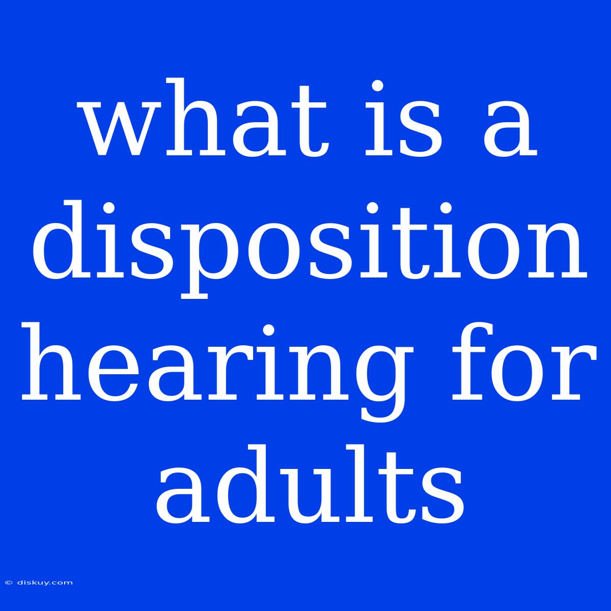 What Is A Disposition Hearing For Adults