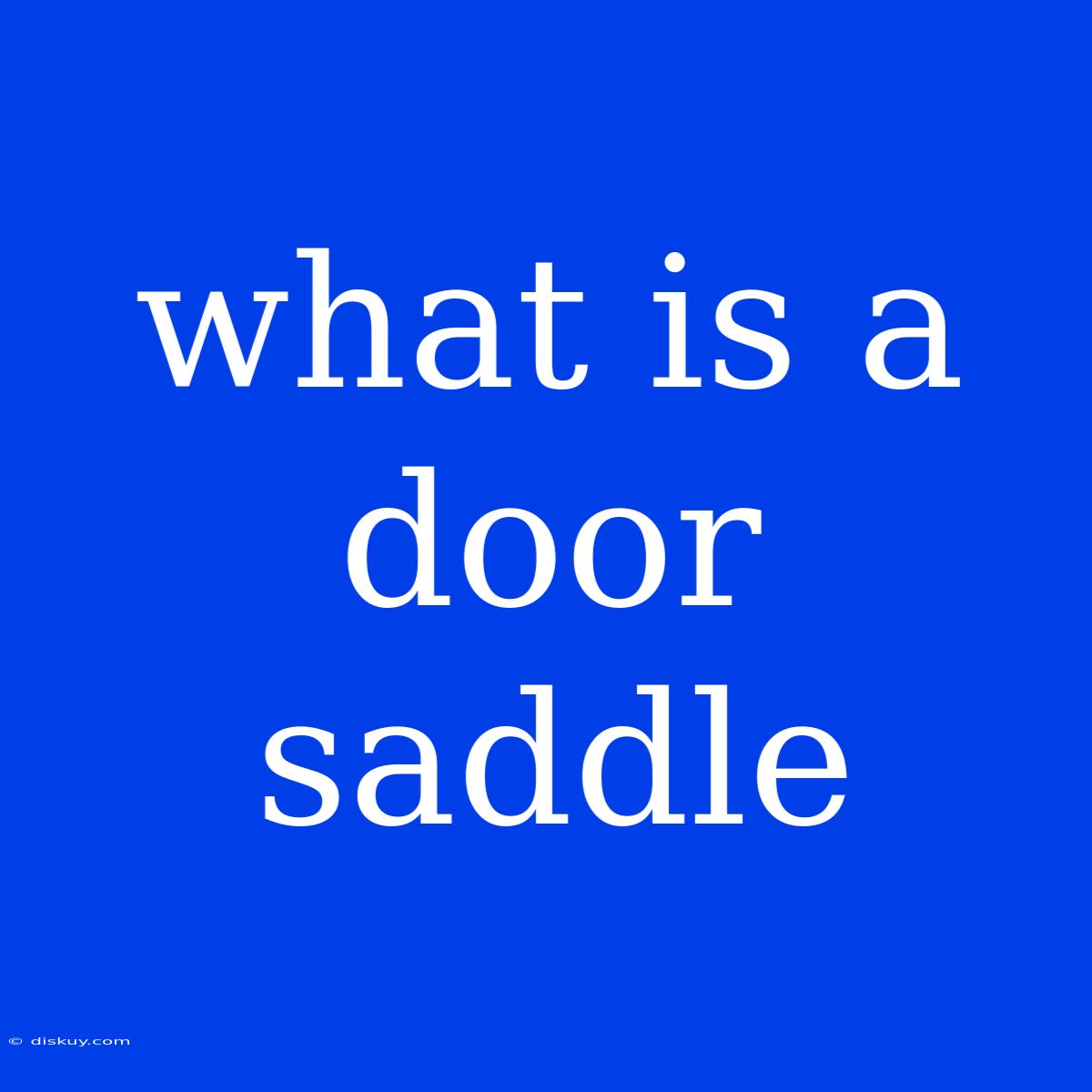 What Is A Door Saddle