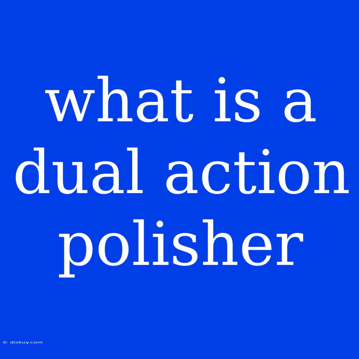 What Is A Dual Action Polisher