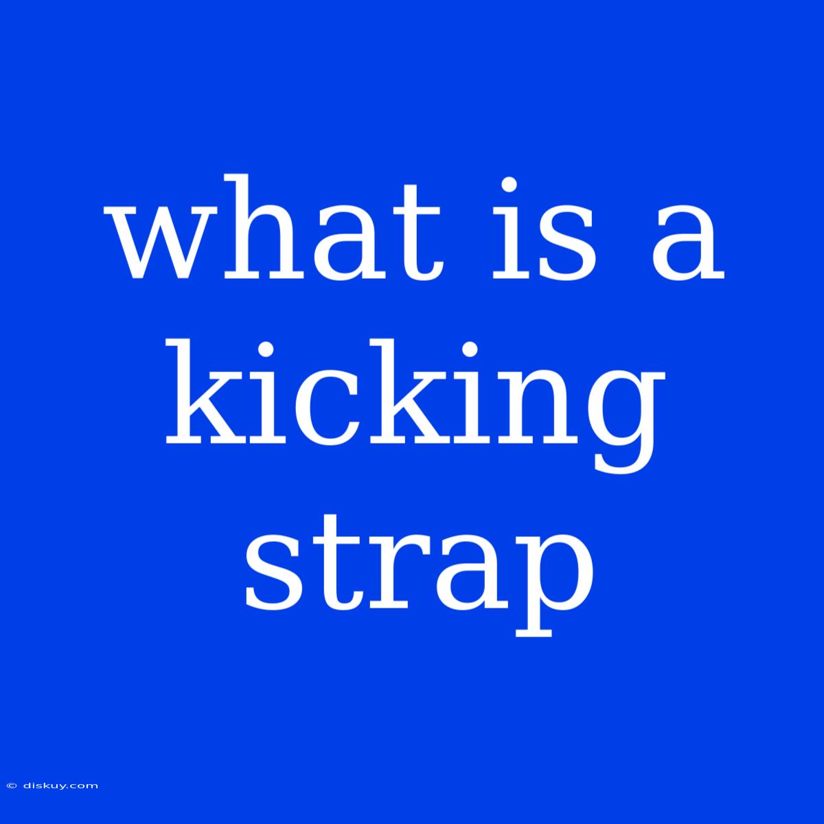 What Is A Kicking Strap