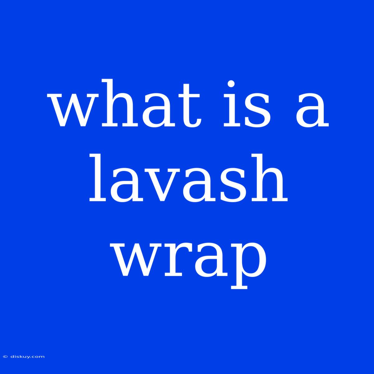 What Is A Lavash Wrap