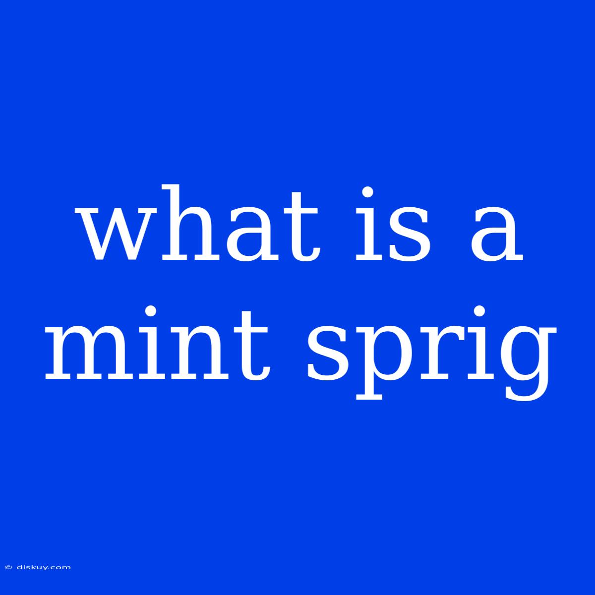 What Is A Mint Sprig