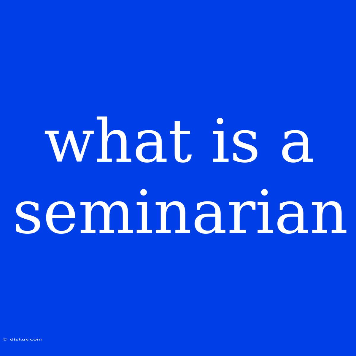 What Is A Seminarian