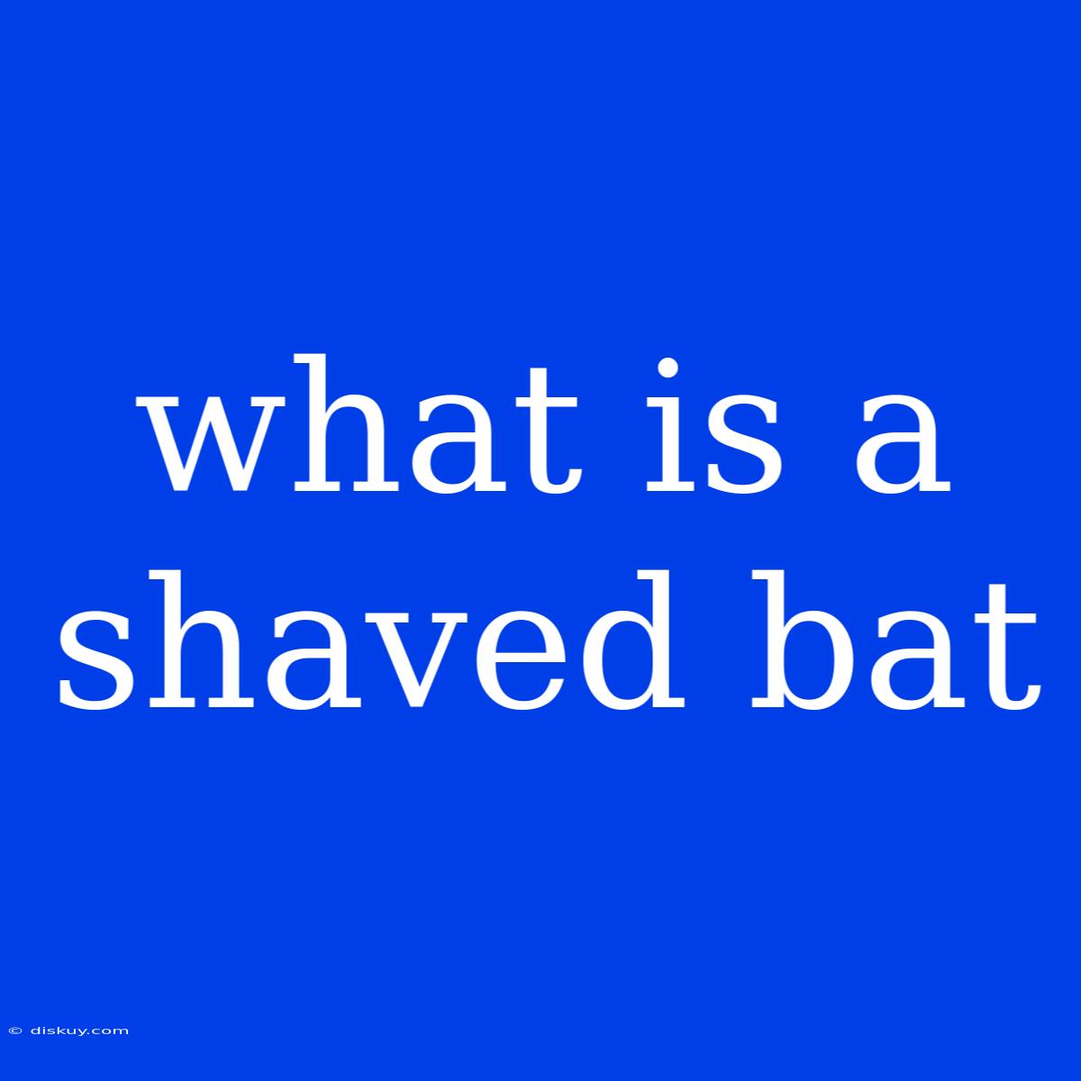 What Is A Shaved Bat