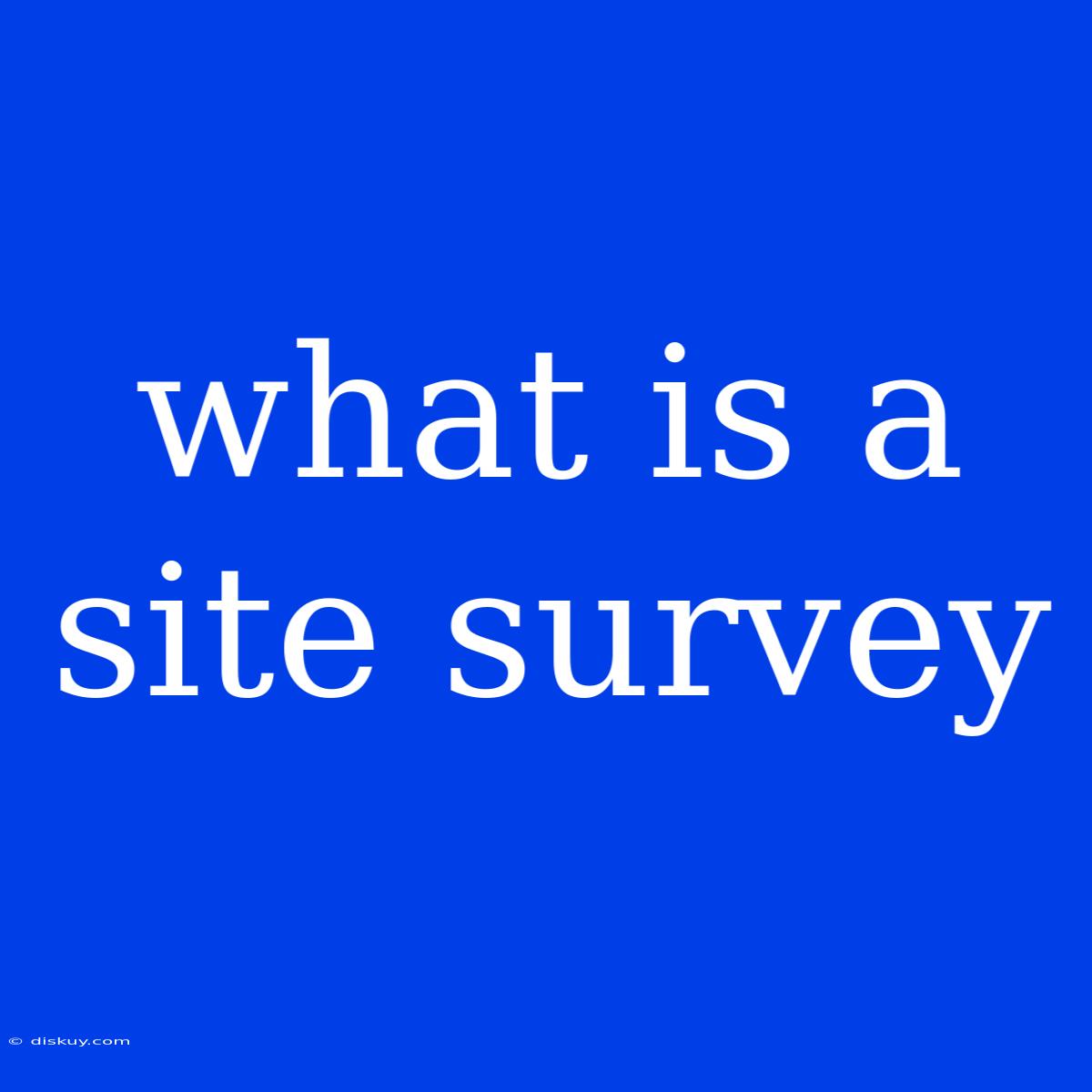 What Is A Site Survey