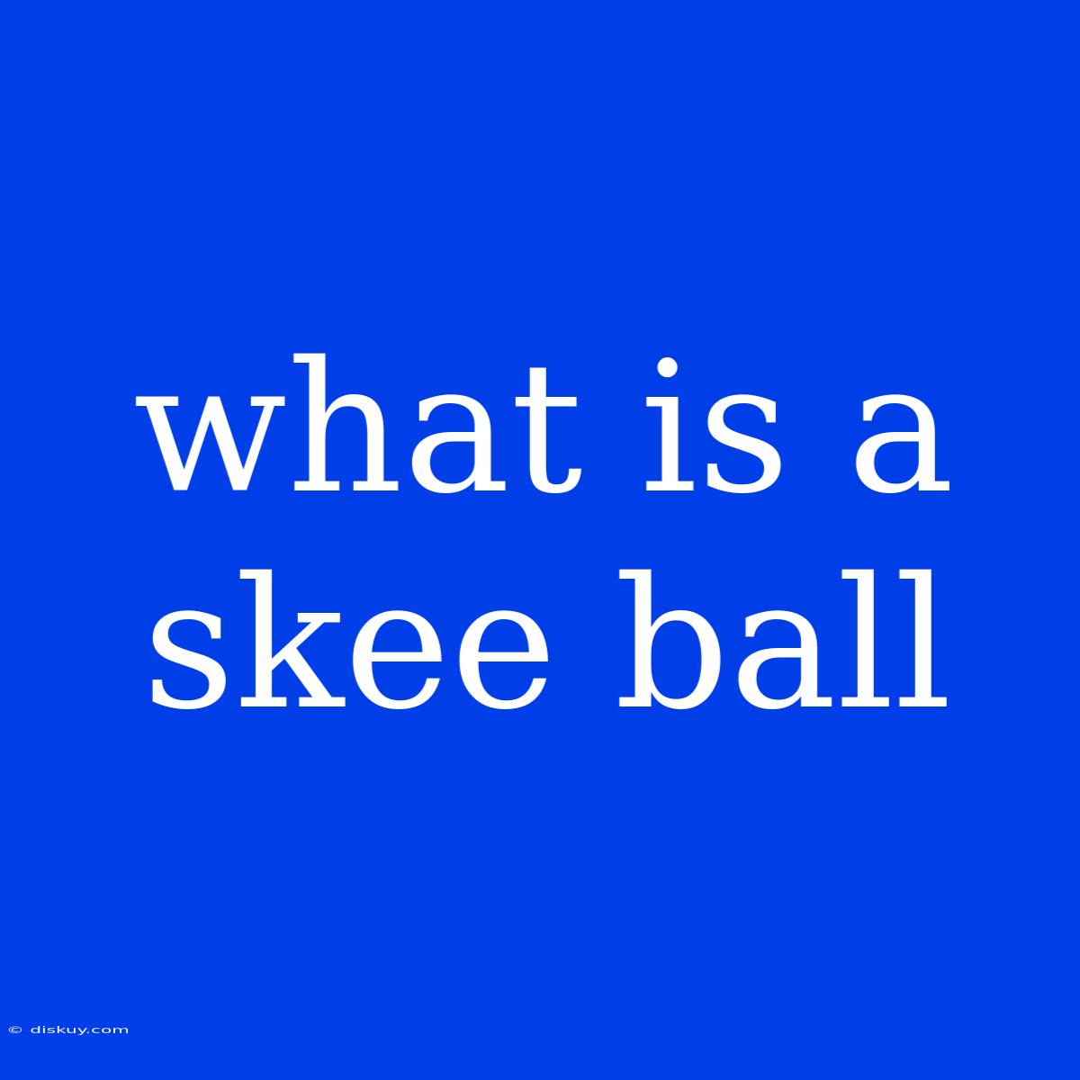 What Is A Skee Ball