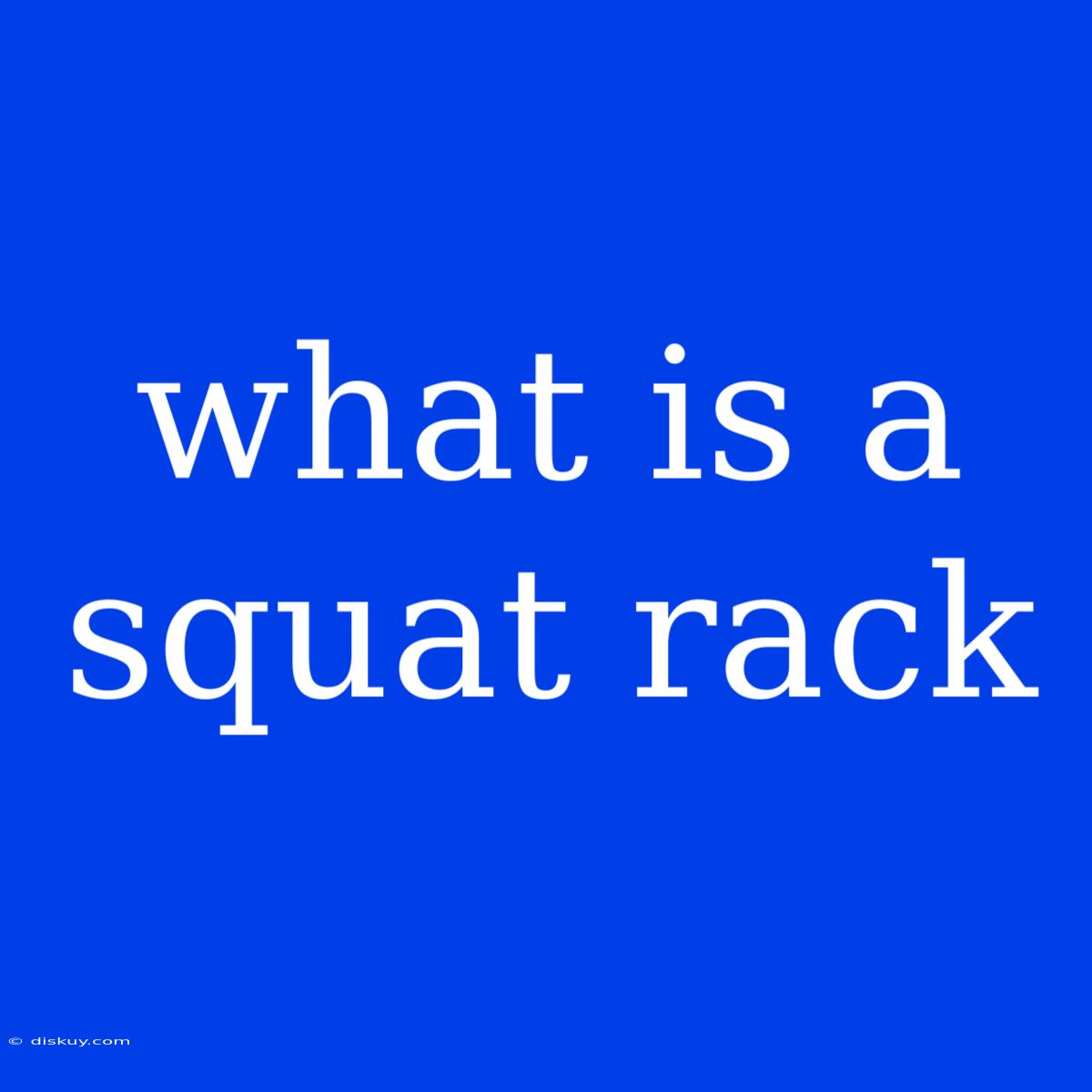 What Is A Squat Rack