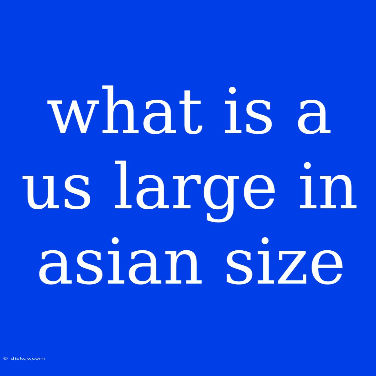 What Is A Us Large In Asian Size