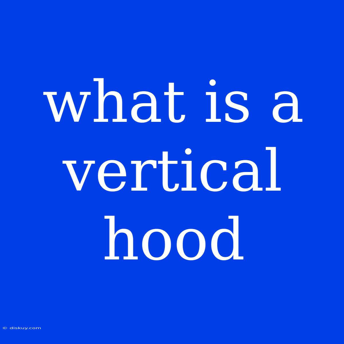 What Is A Vertical Hood