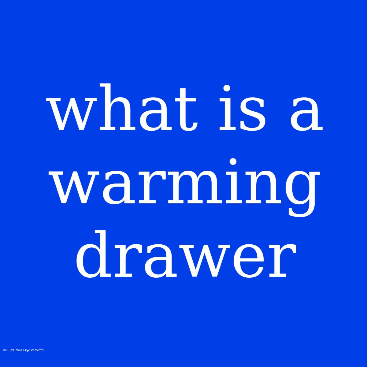 What Is A Warming Drawer