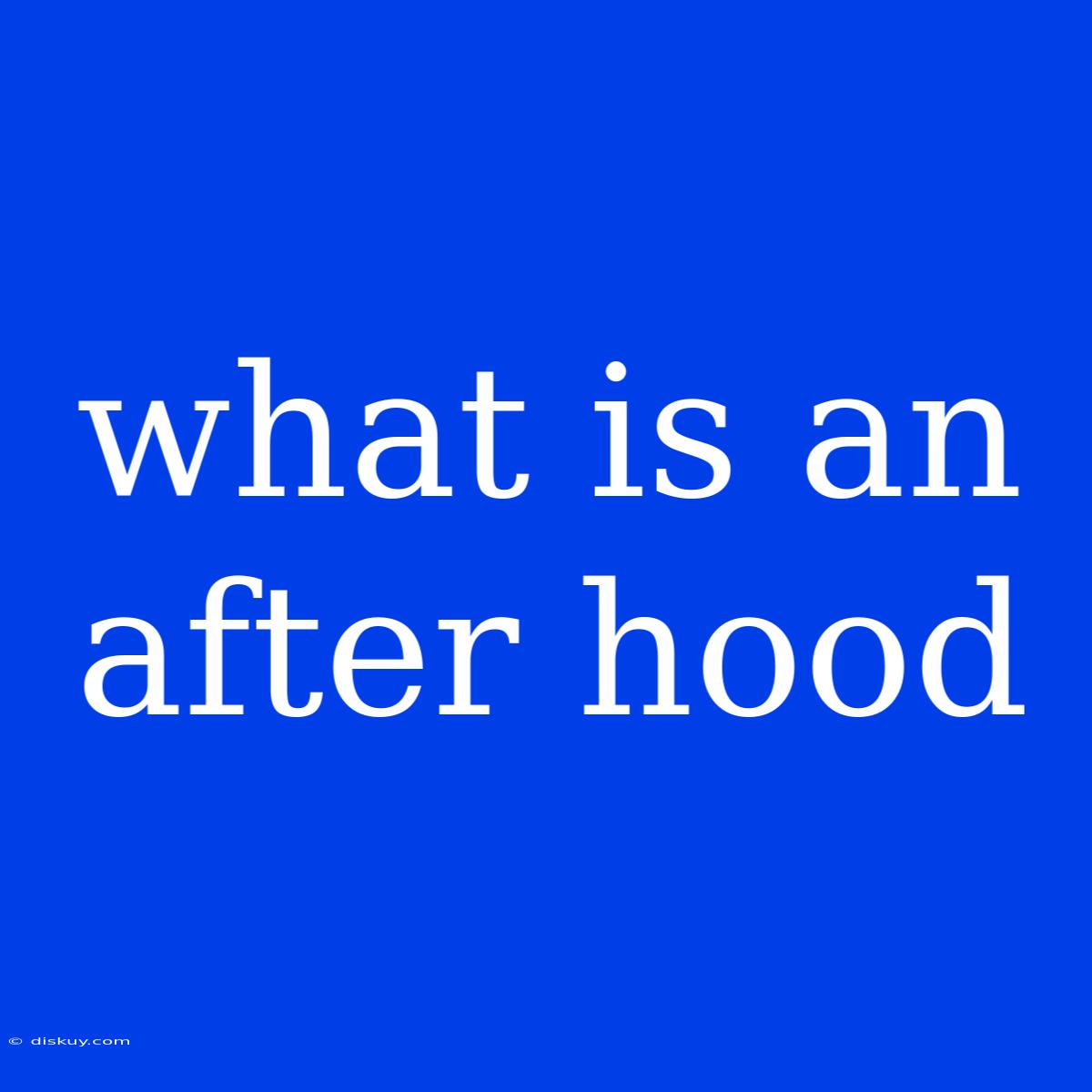 What Is An After Hood