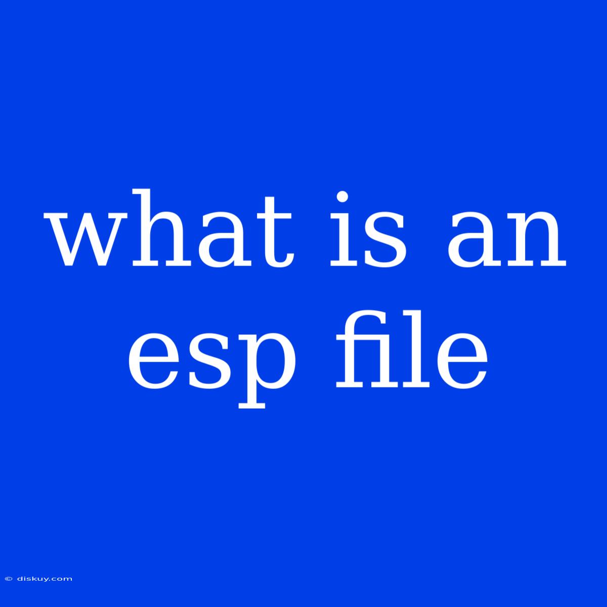 What Is An Esp File