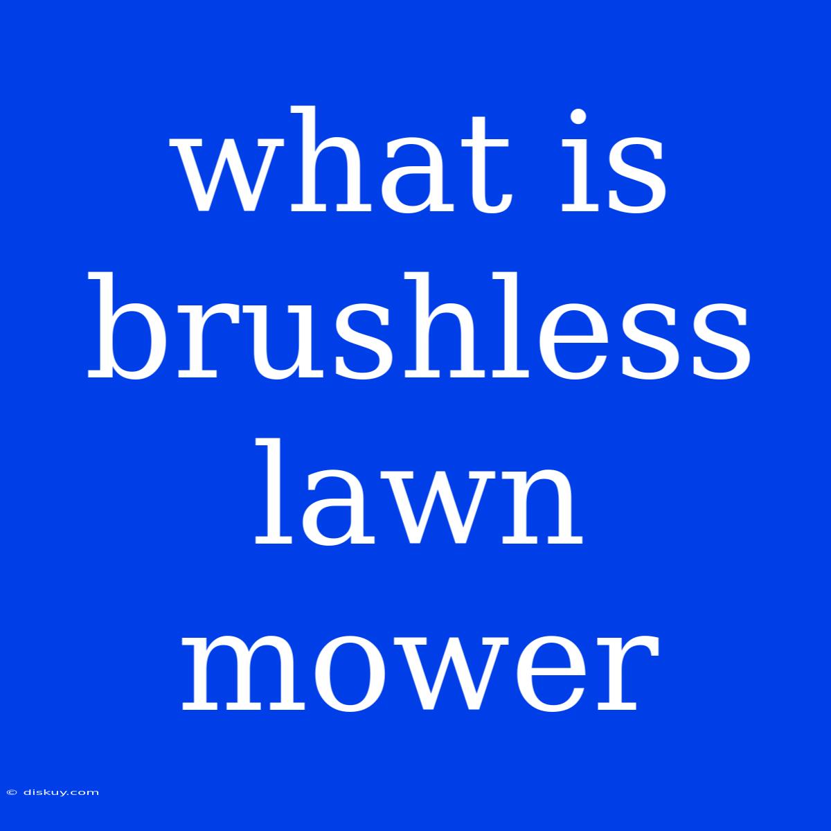 What Is Brushless Lawn Mower