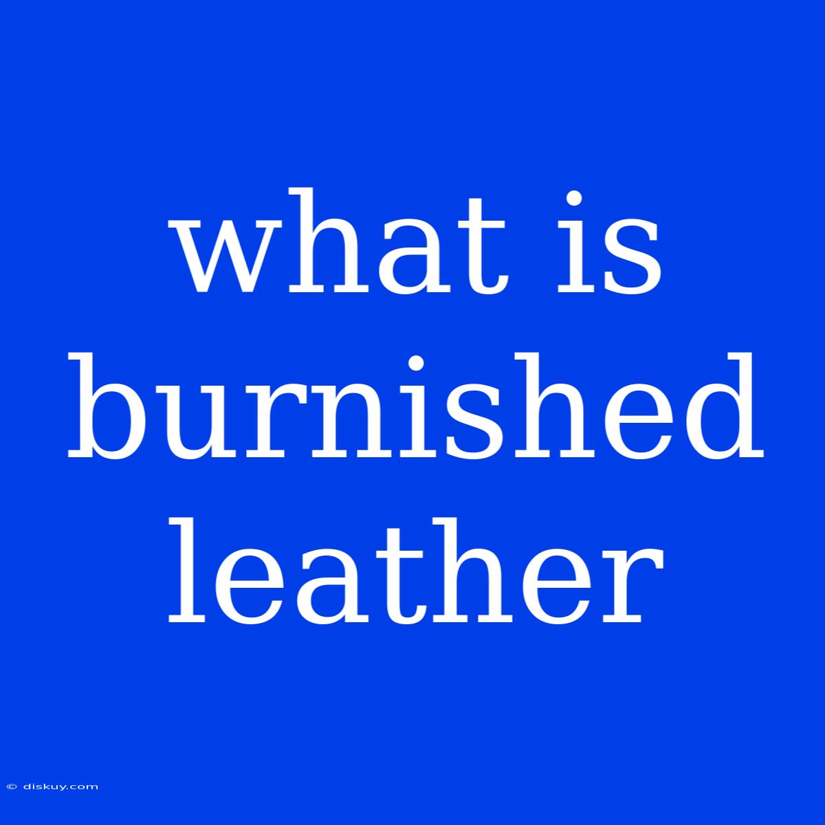 What Is Burnished Leather