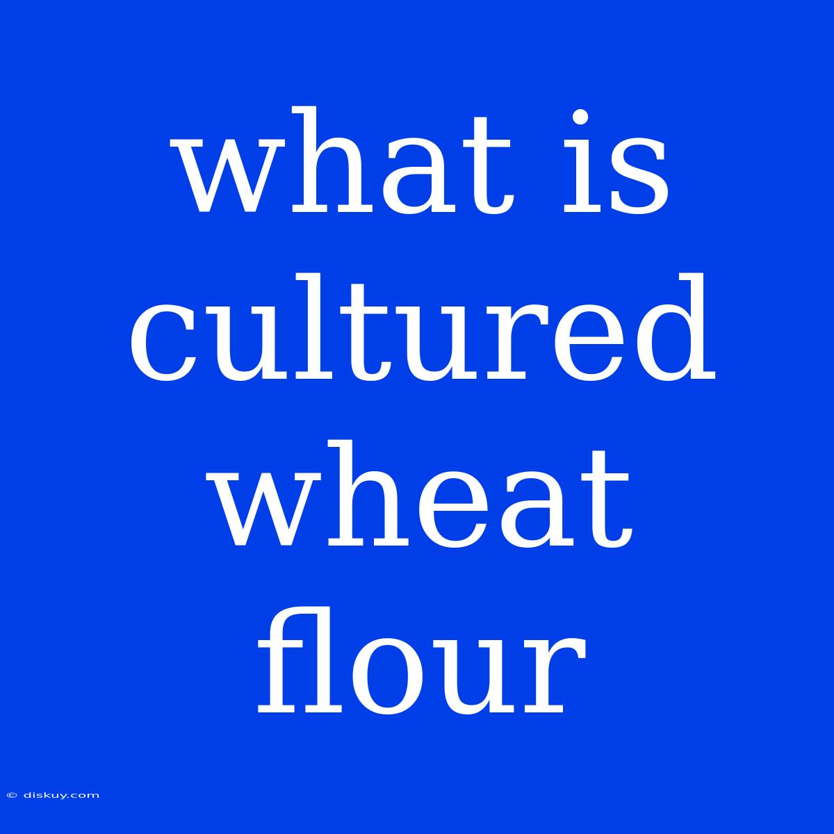 What Is Cultured Wheat Flour