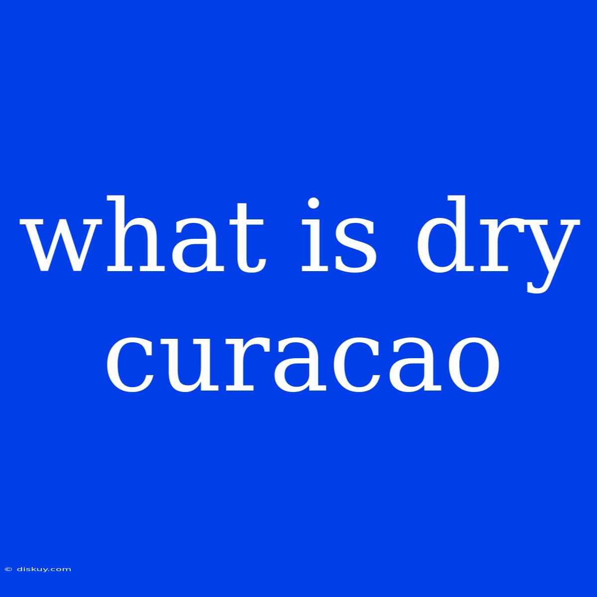 What Is Dry Curacao