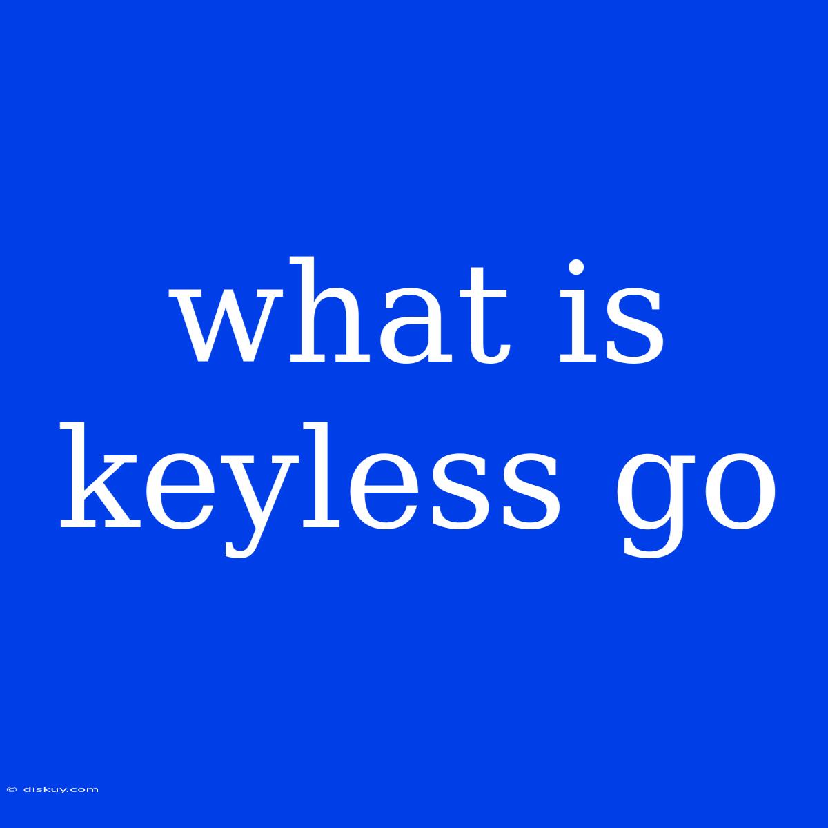 What Is Keyless Go