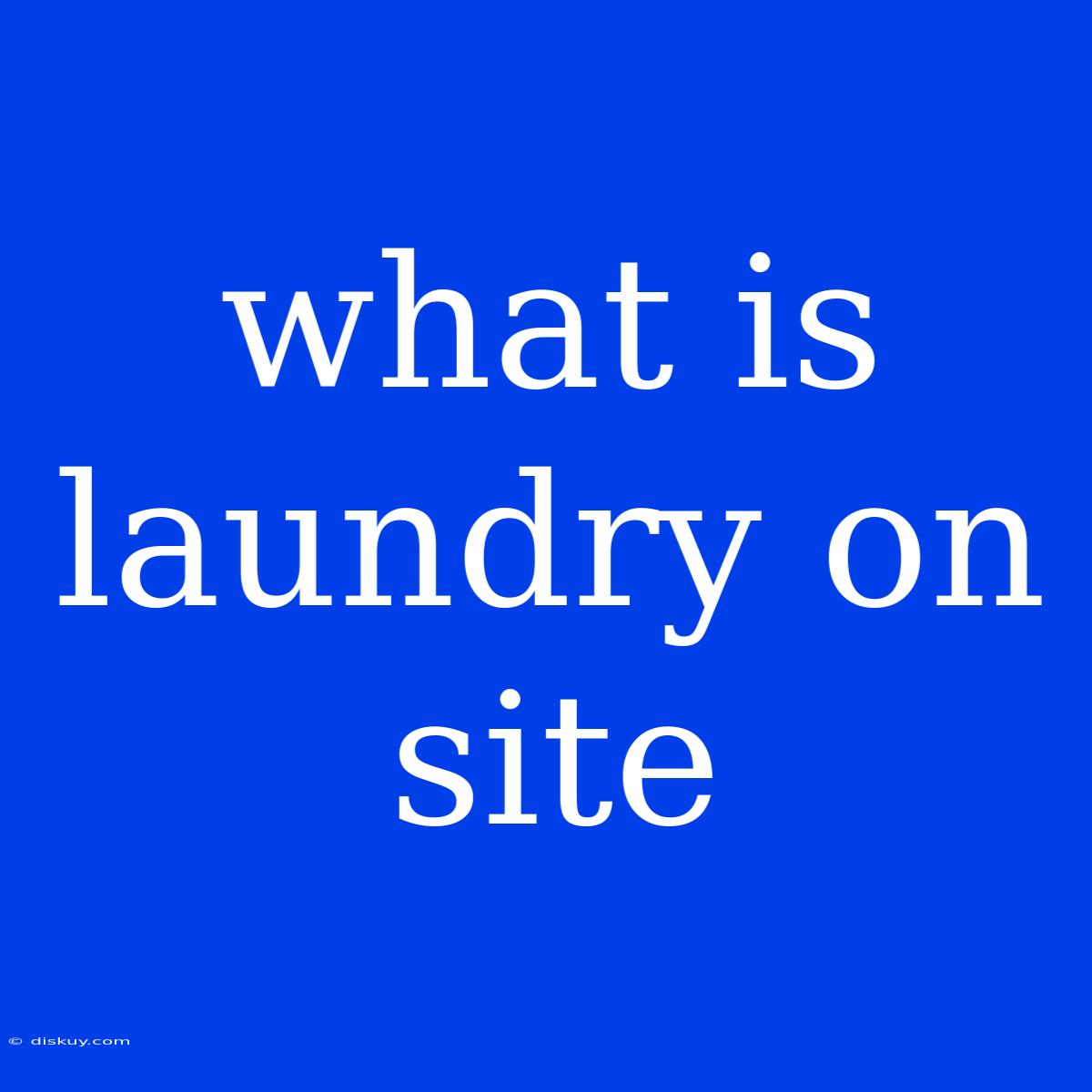 What Is Laundry On Site