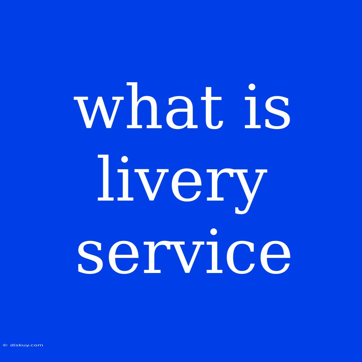 What Is Livery Service