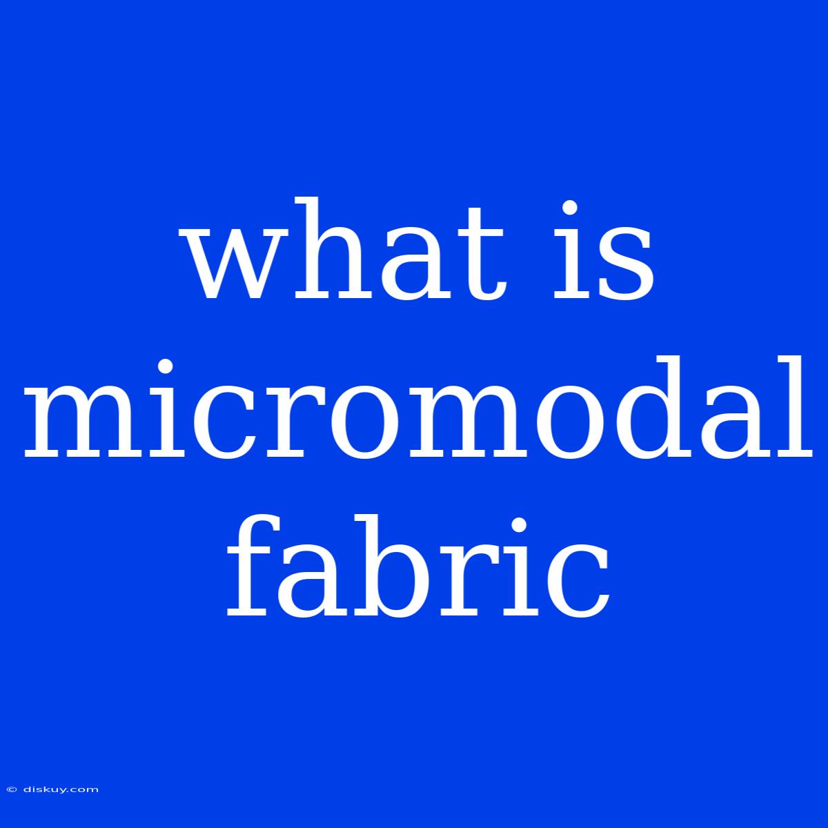 What Is Micromodal Fabric