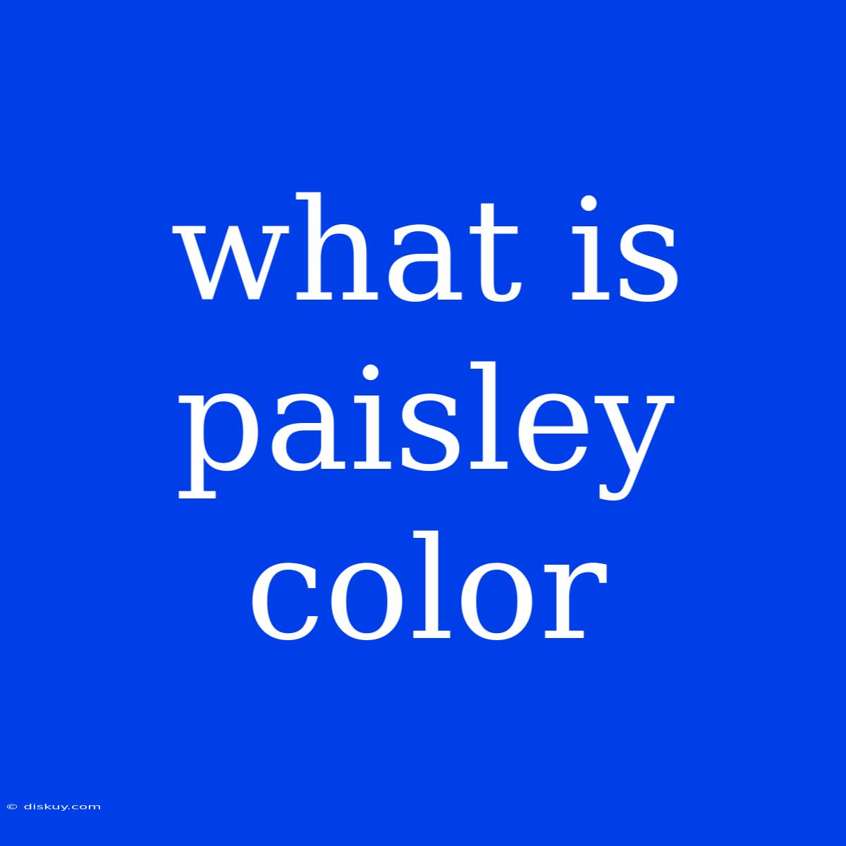 What Is Paisley Color