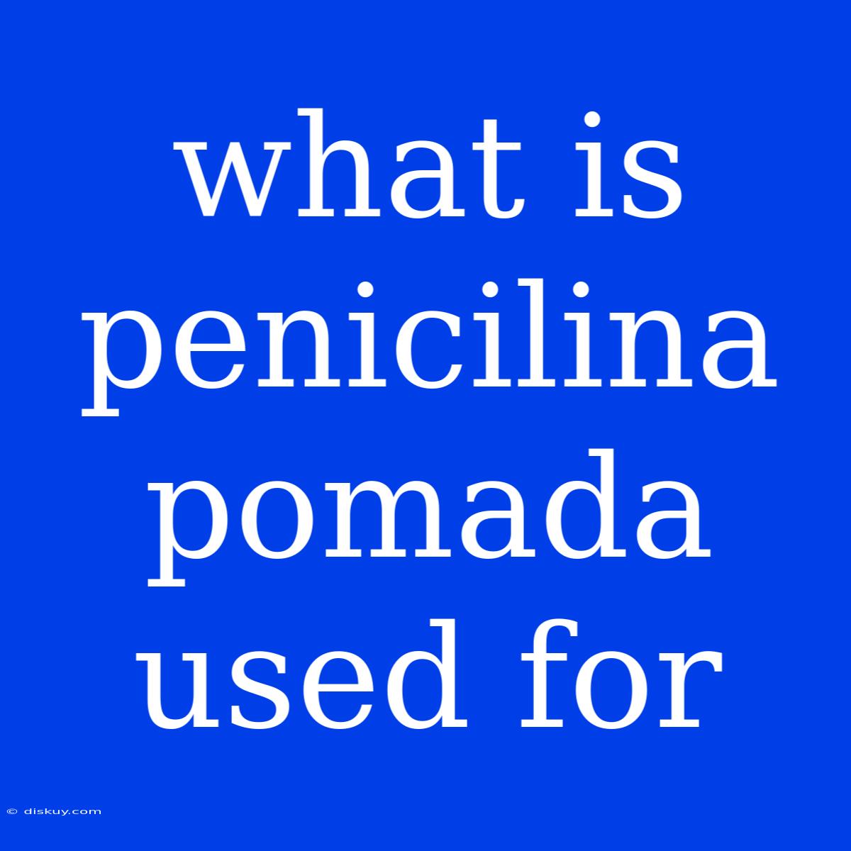 What Is Penicilina Pomada Used For