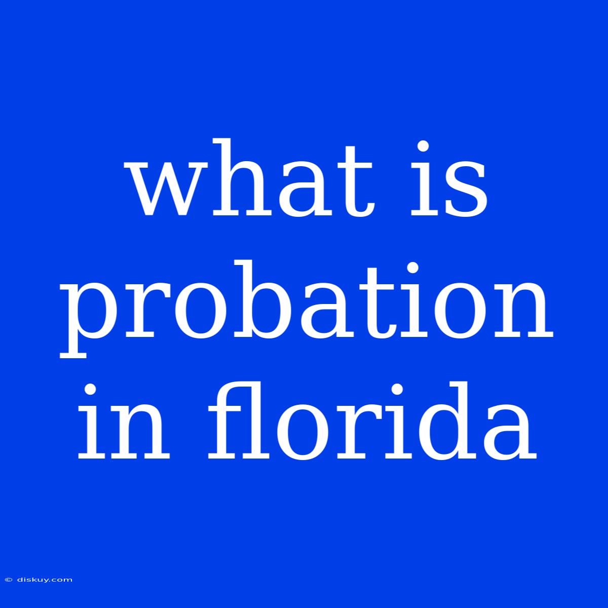 What Is Probation In Florida