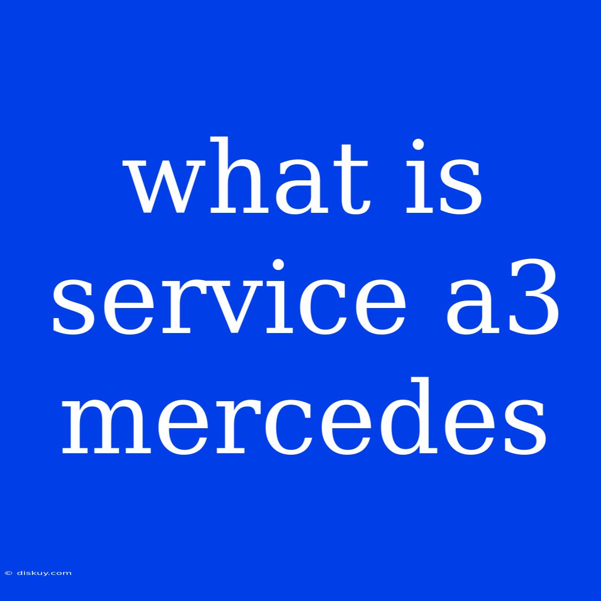 What Is Service A3 Mercedes