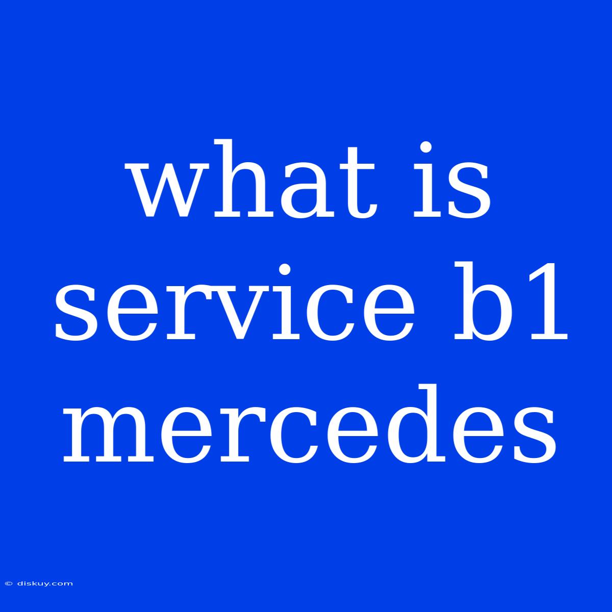 What Is Service B1 Mercedes