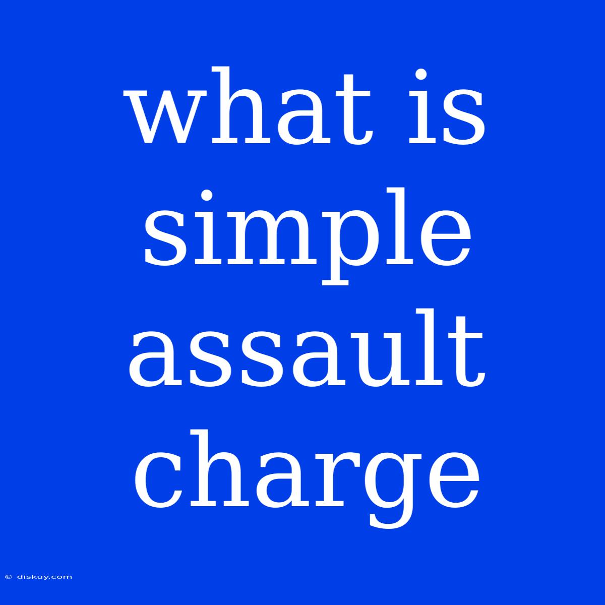 What Is Simple Assault Charge