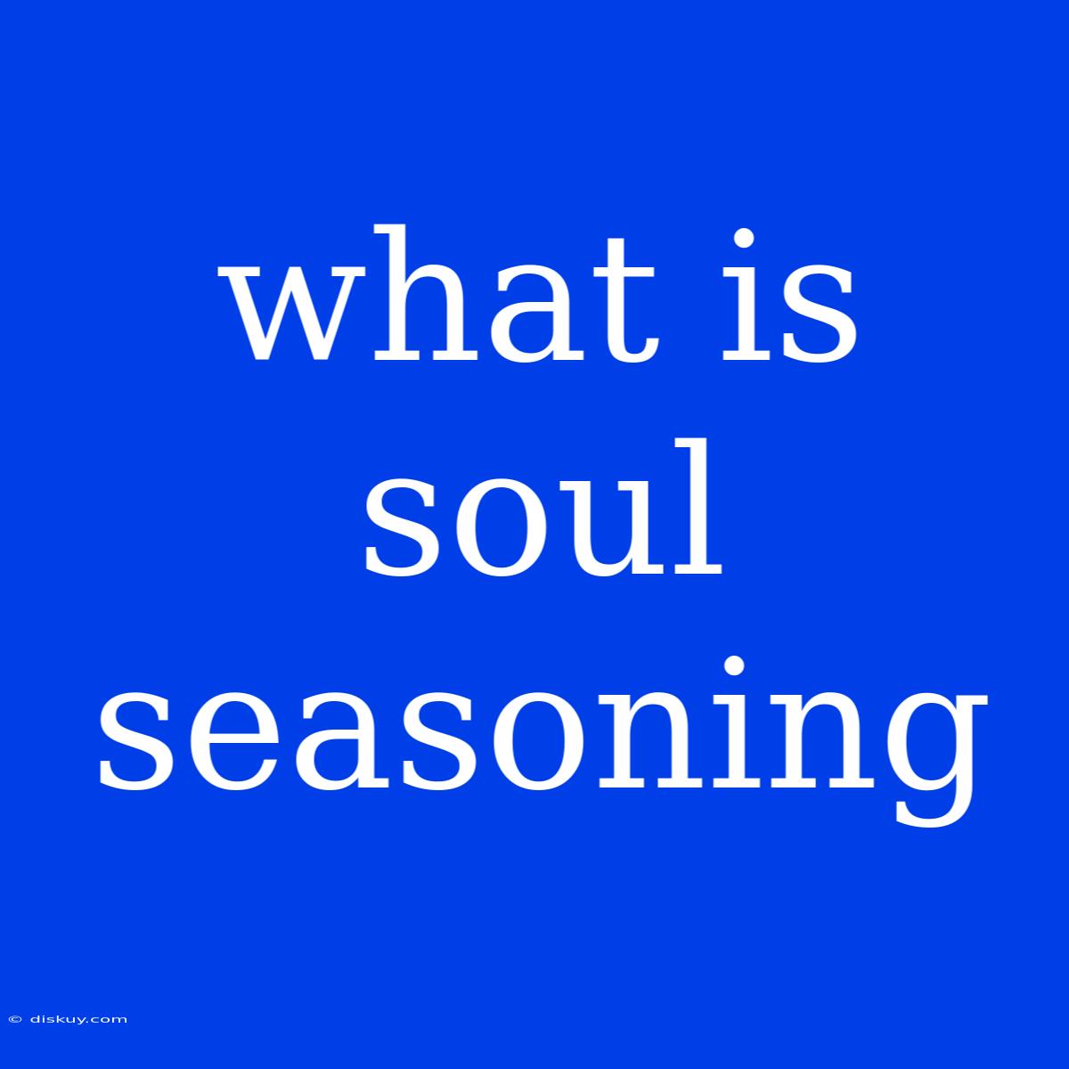 What Is Soul Seasoning