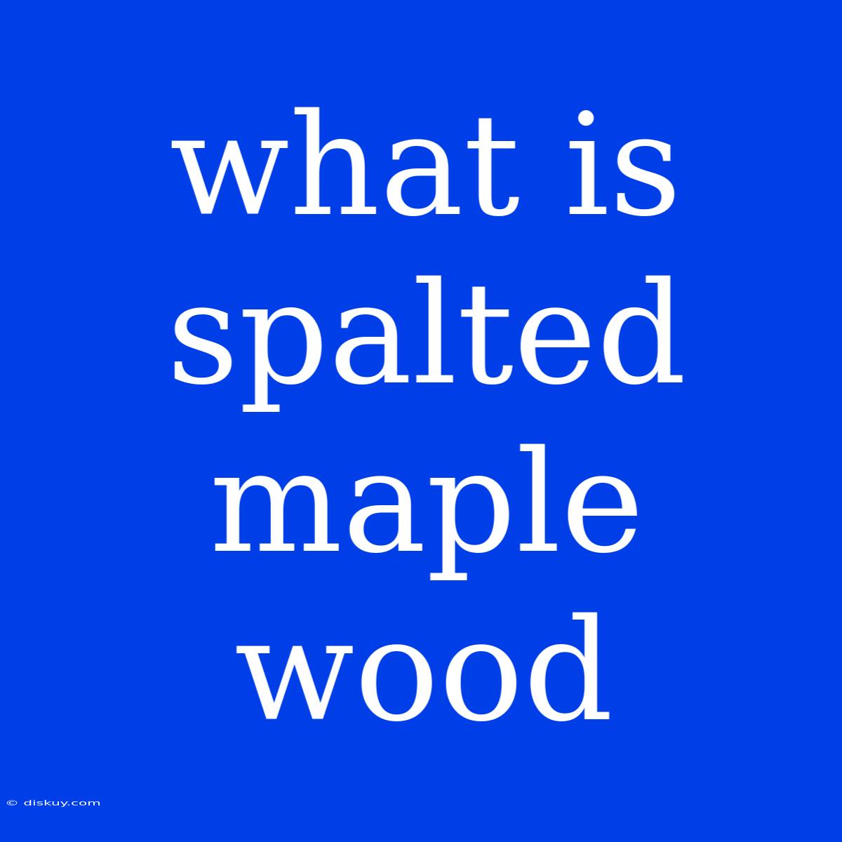 What Is Spalted Maple Wood