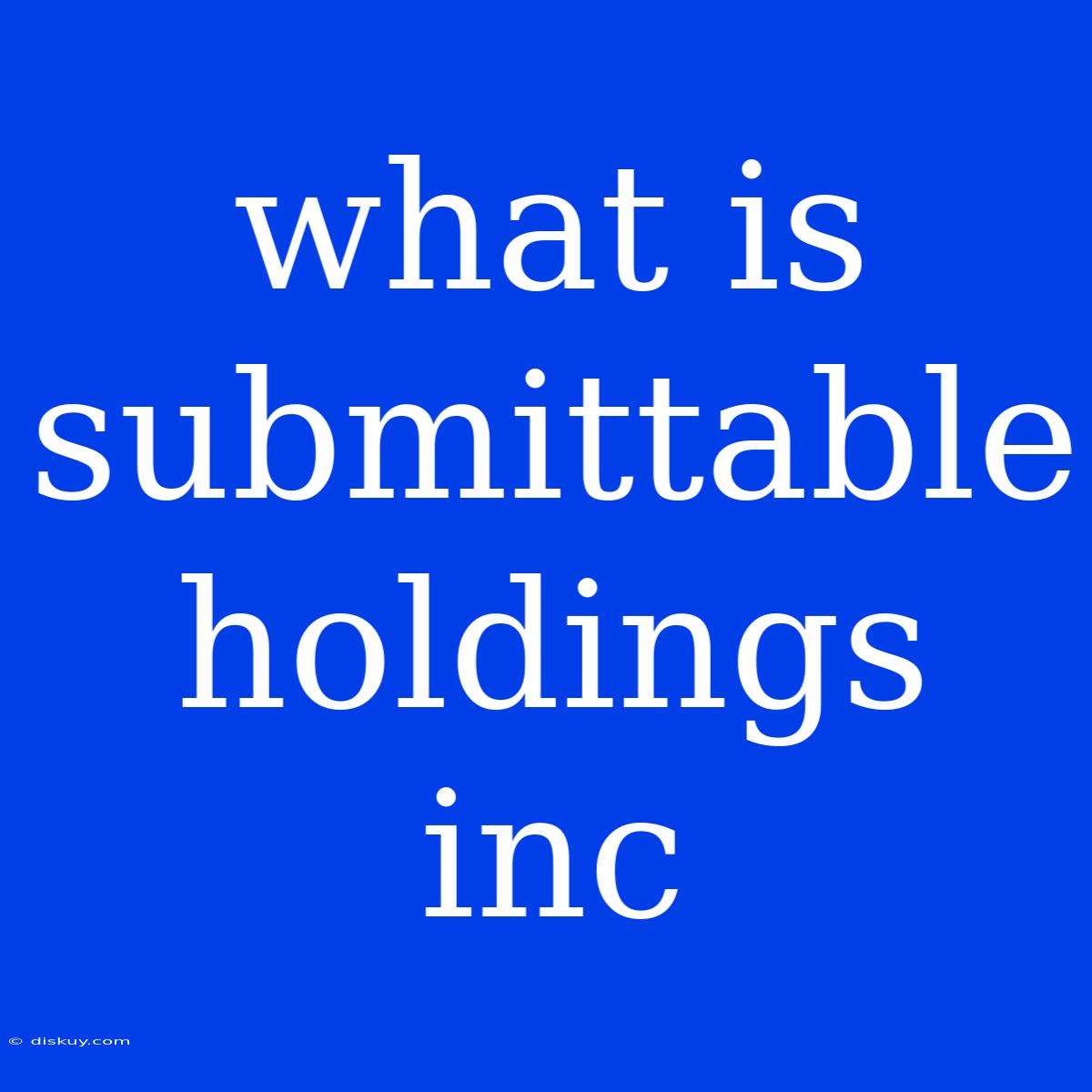 What Is Submittable Holdings Inc