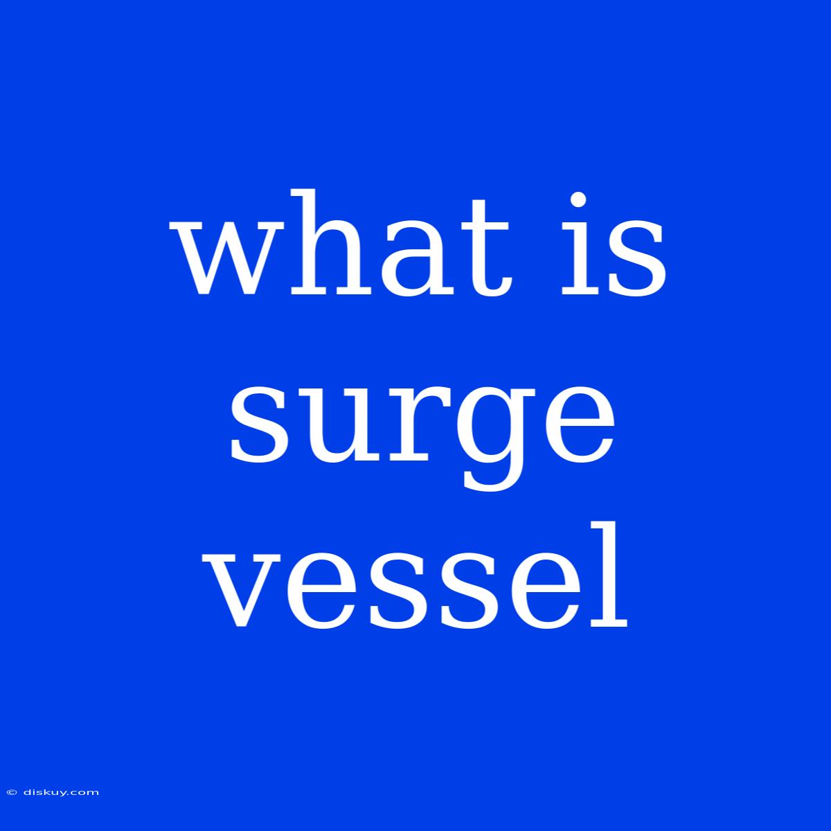 What Is Surge Vessel