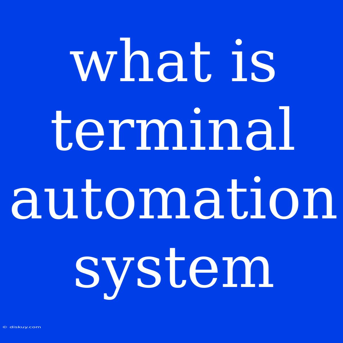 What Is Terminal Automation System