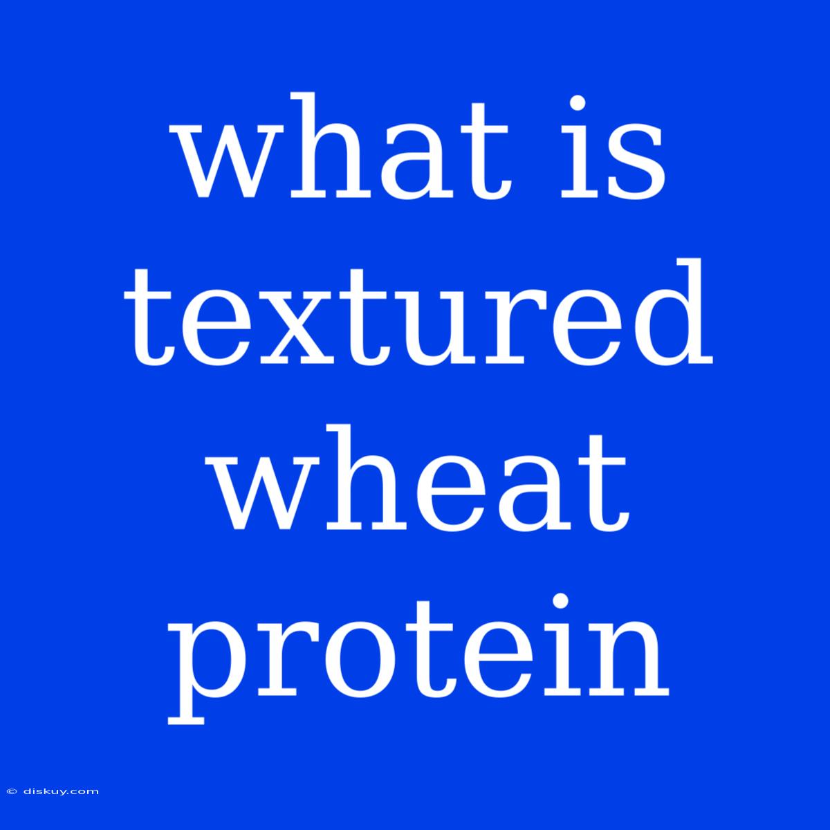 What Is Textured Wheat Protein