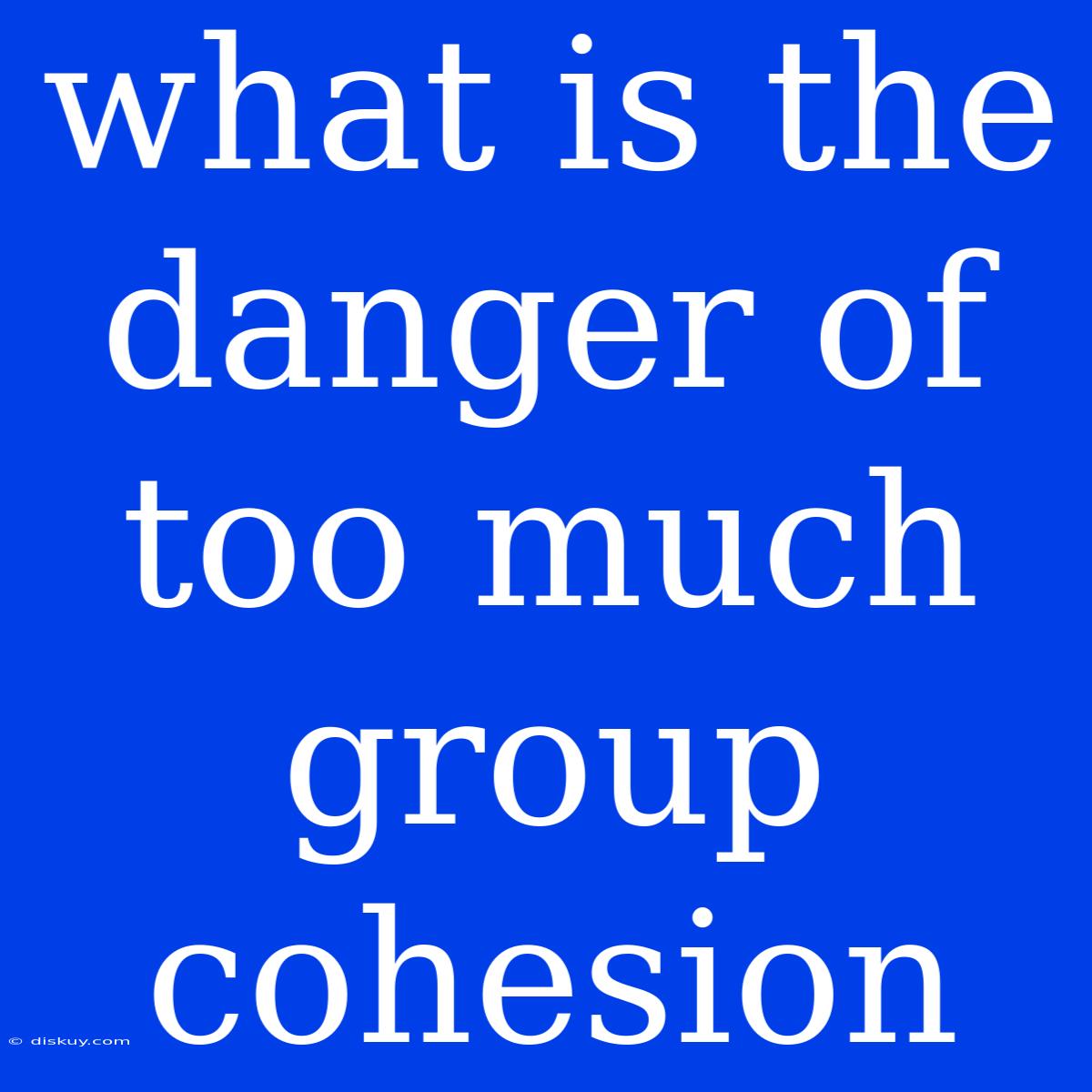 What Is The Danger Of Too Much Group Cohesion