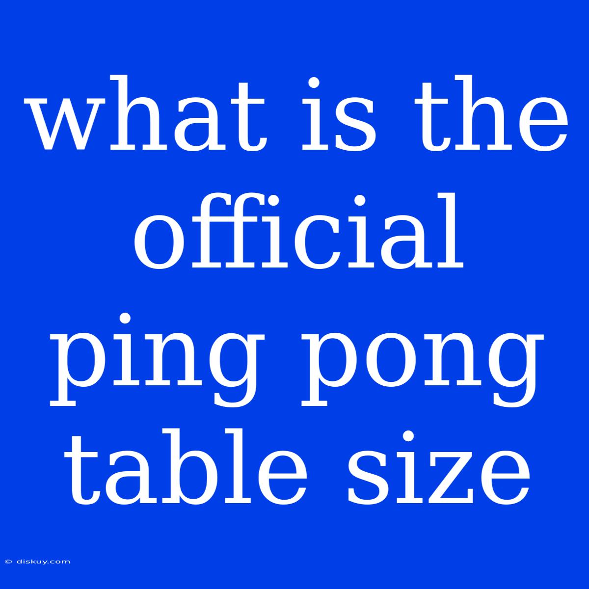 What Is The Official Ping Pong Table Size