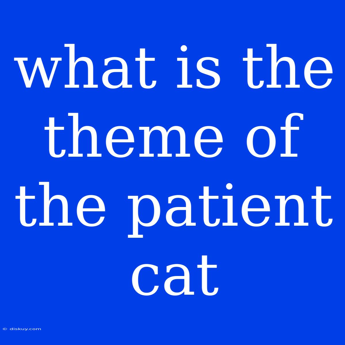 What Is The Theme Of The Patient Cat