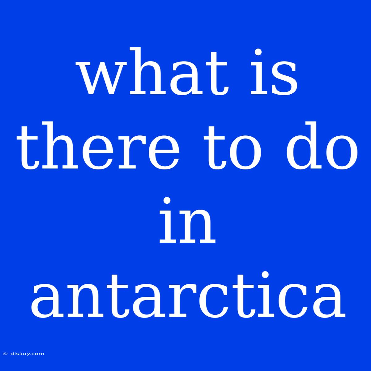 What Is There To Do In Antarctica