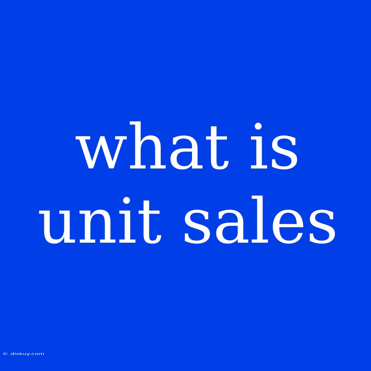 What Is Unit Sales