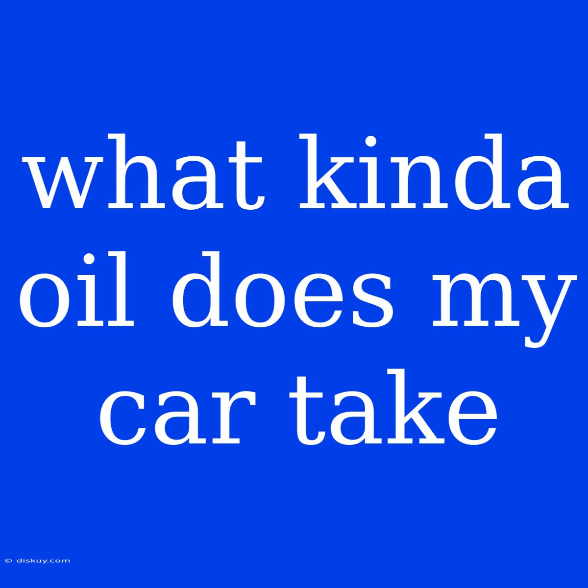 What Kinda Oil Does My Car Take