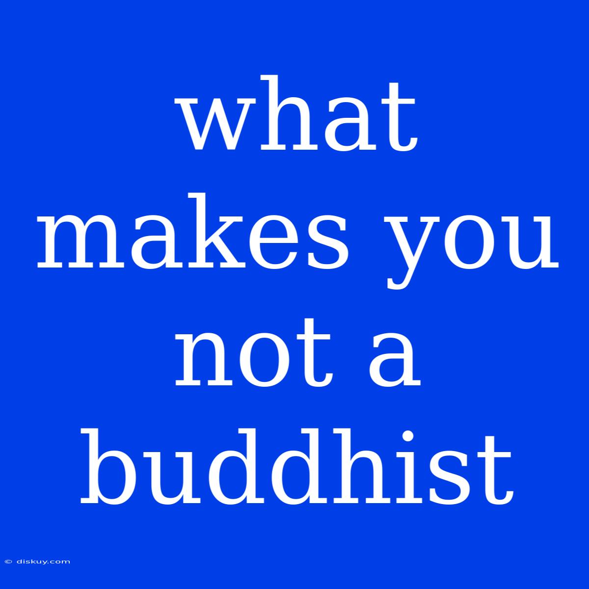 What Makes You Not A Buddhist