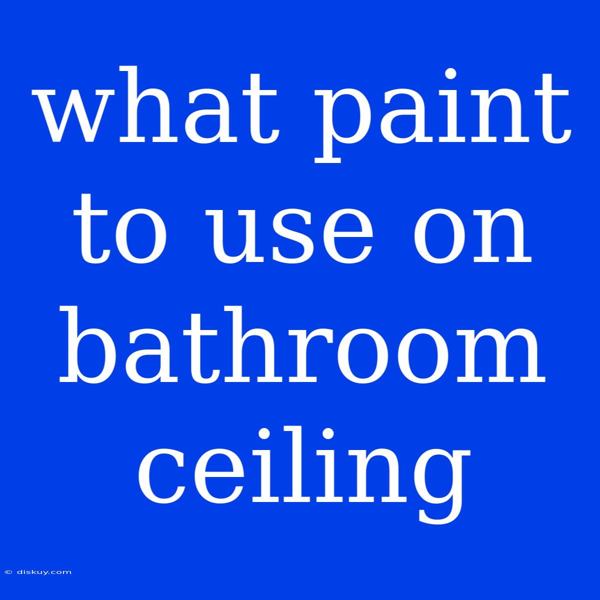 What Paint To Use On Bathroom Ceiling