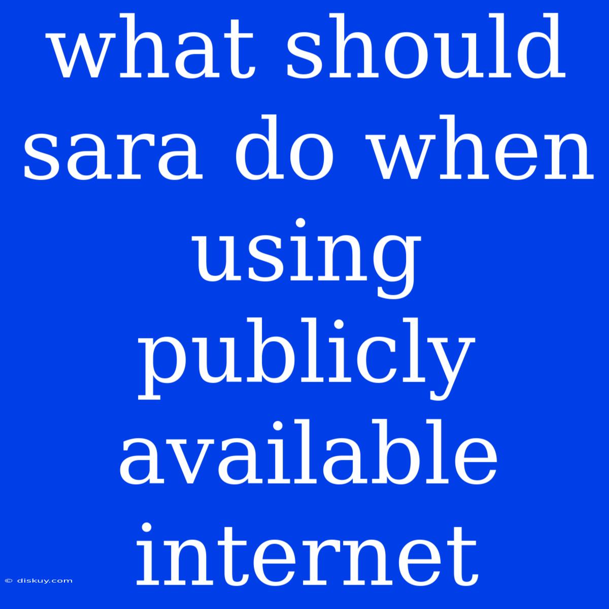 What Should Sara Do When Using Publicly Available Internet