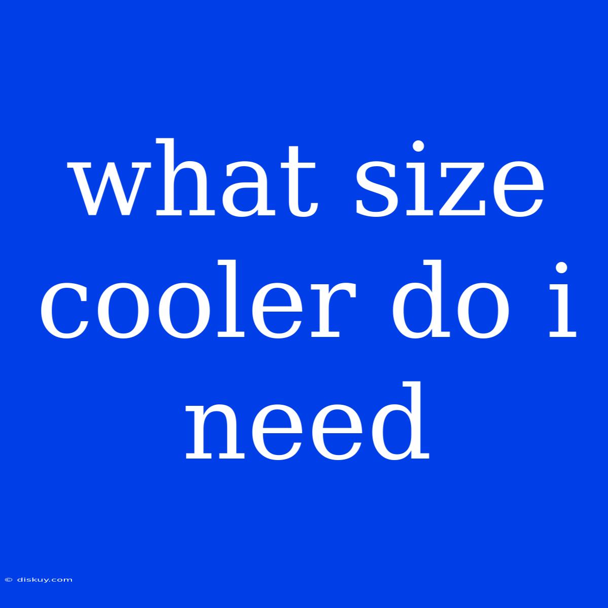 What Size Cooler Do I Need