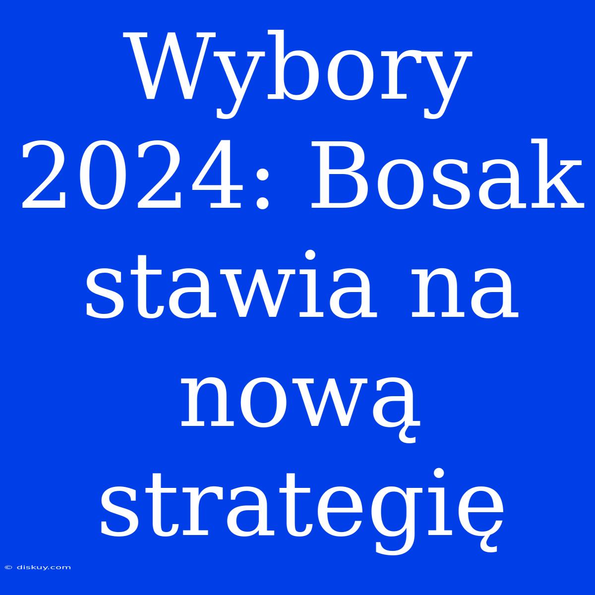 Wybory 2024: Bosak Stawia Na Nową Strategię