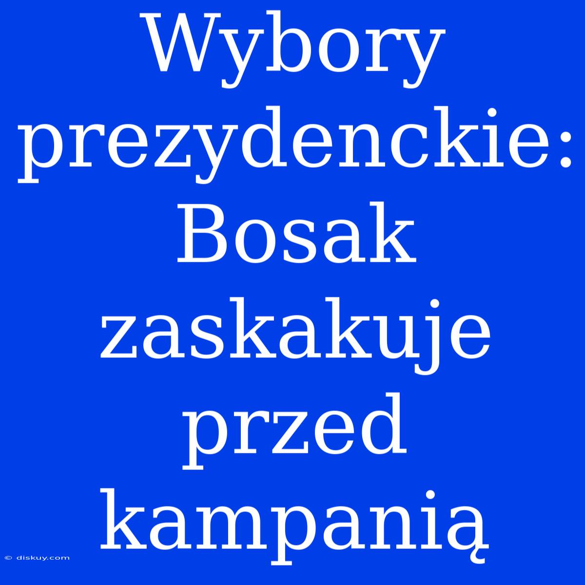 Wybory Prezydenckie: Bosak Zaskakuje Przed Kampanią