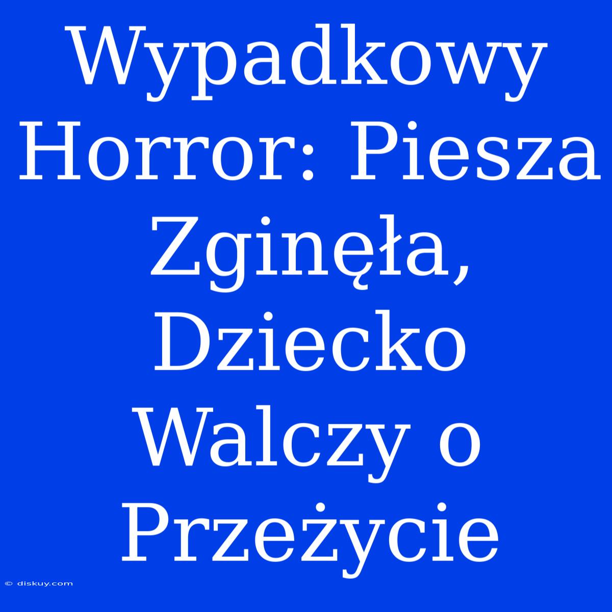 Wypadkowy Horror: Piesza Zginęła, Dziecko Walczy O Przeżycie